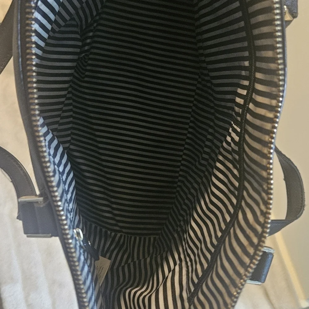 Kate Spade New York Cameron Black Leather Street Lucie Tote Handbag Large